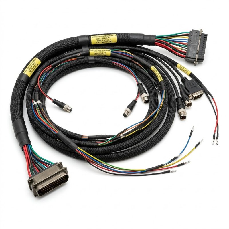 Custom Industrial Machinery Wiring Harnesses, High-Flex Robotic Arm Wiring Harness for Multi-Axis Motion, SINNHONG Vietnam/China OEM Manufacturer