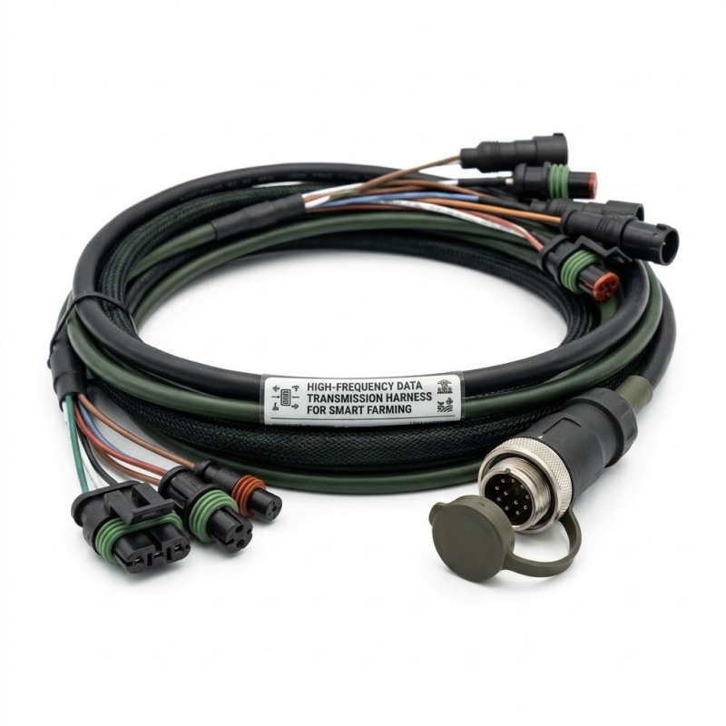 Custom agriculture industrial machine wire harness，High-Frequency Data Transmission Harness for Smart Farming Low-Risk Supply Partner for Agricultural Interconnects SINNHONG Vietnam/China ODM