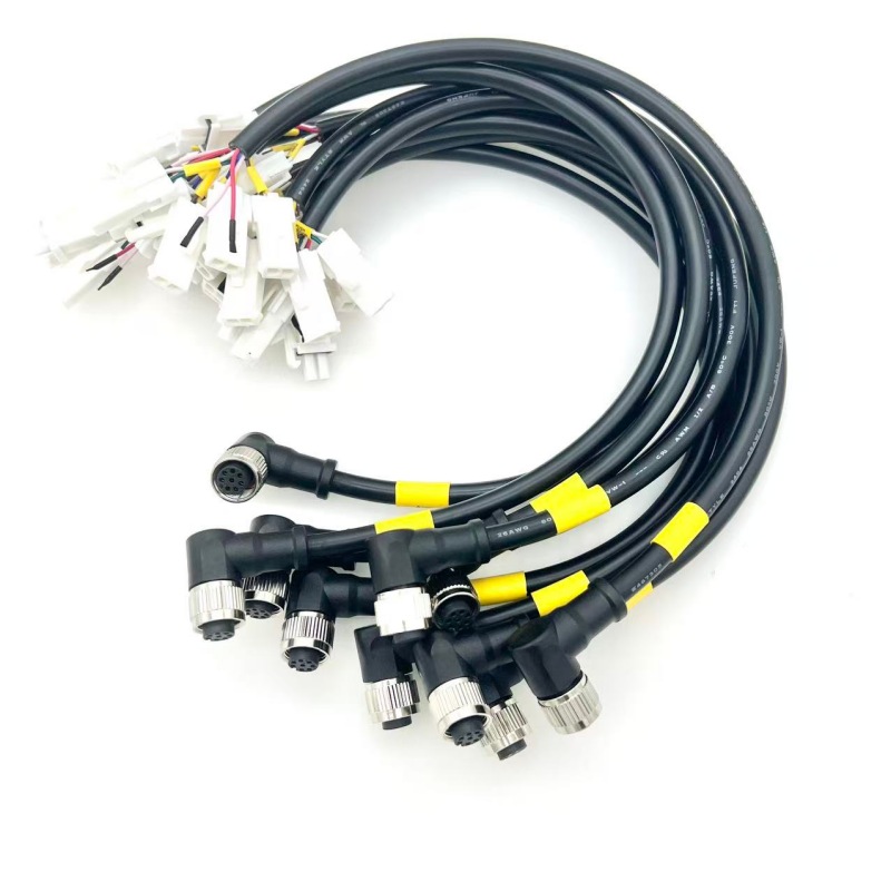 Custom M12 A-Coded 90-Degree Overmolded Cable OEM Electronics Manufacturing for M12 circular connectors SINNHONG Vietnam/China