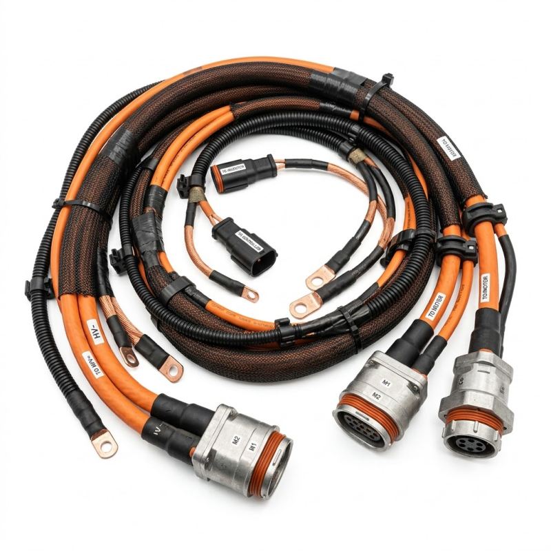 Custom EV Bus High-Voltage Wiring Harness High-Purity Copper Traction Motor Harness – Rapid Prototyping for Electric Bus HV Harness SINNHONG Vietnam/China OEM Manufacturer