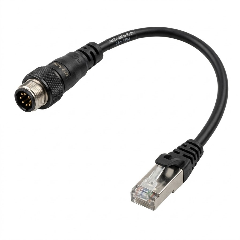 Custom M12 sensor cable for M12 A-Code 8-Pin Male to RJ45 Adapter Cable Shielded Sensor/Actuator Patch Cord SINNHONG Vietnam/China Manufacturer